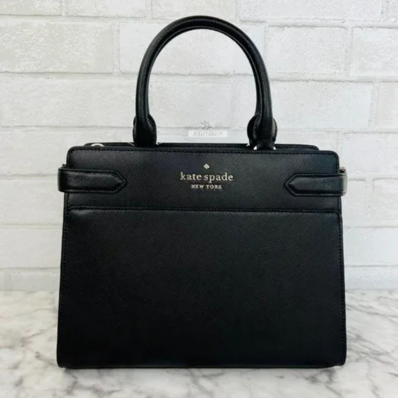 Kate Spade Staci Black Medium Satchel Crossbody - Picture 2 of 9